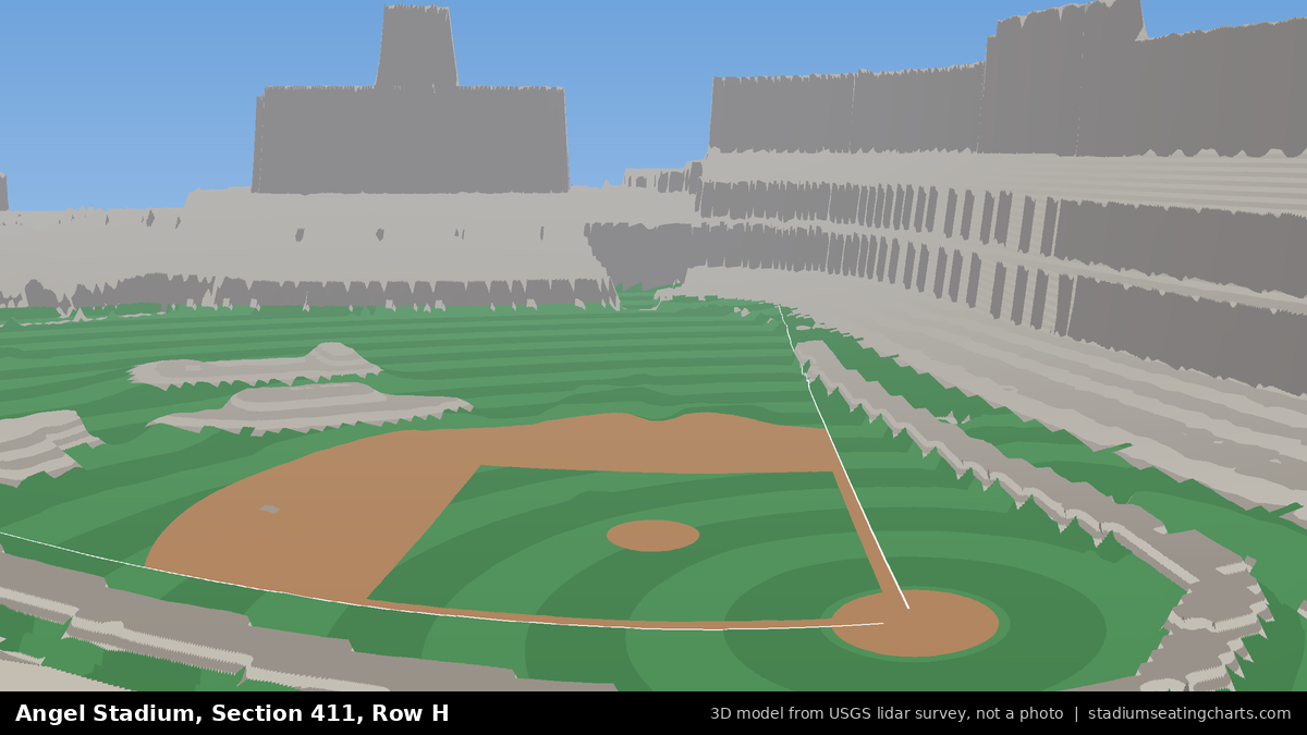 View from Angel Stadium Section 411, Row H, looking toward the pitcher's mound