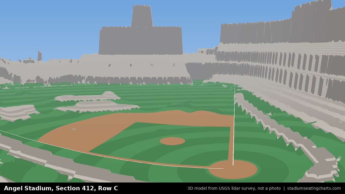 View from Angel Stadium Section 412, Row C, looking toward the pitcher's mound