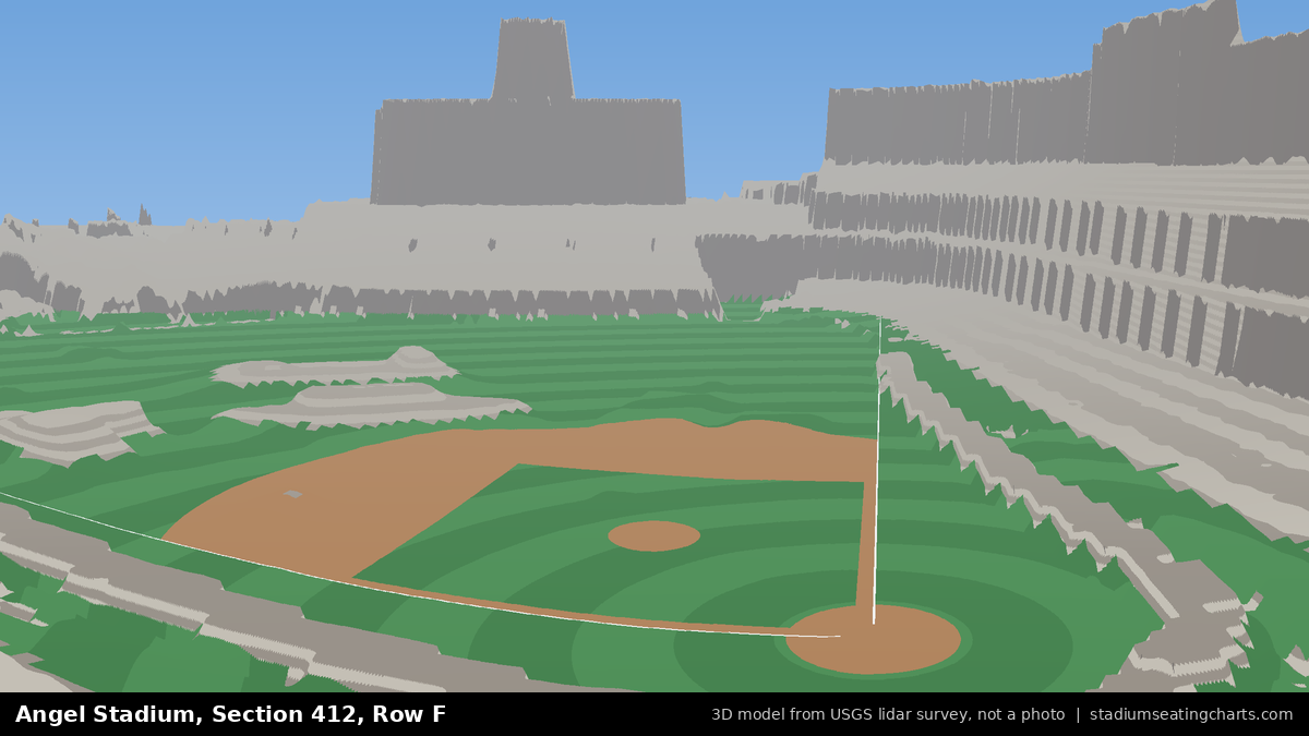 View from Angel Stadium Section 412, Row F, looking toward the pitcher's mound
