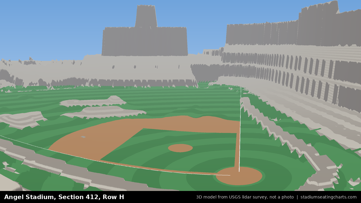View from Angel Stadium Section 412, Row H, looking toward the pitcher's mound