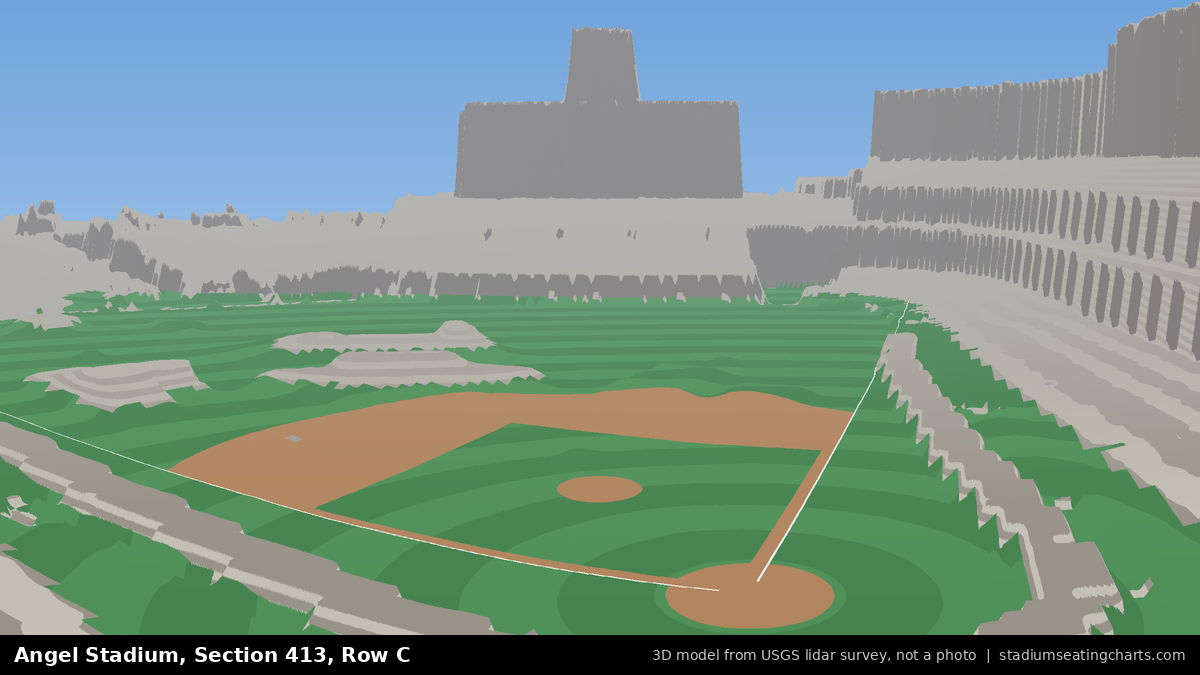 View from Angel Stadium Section 413, Row C, looking toward the pitcher's mound