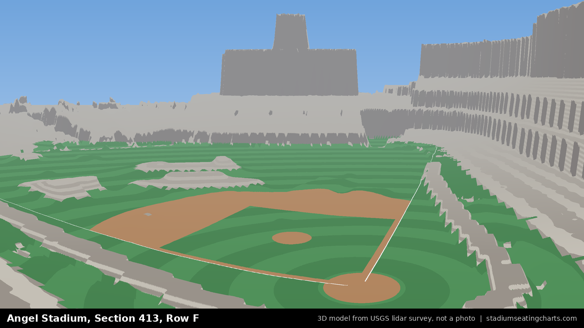 View from Angel Stadium Section 413, Row F, looking toward the pitcher's mound