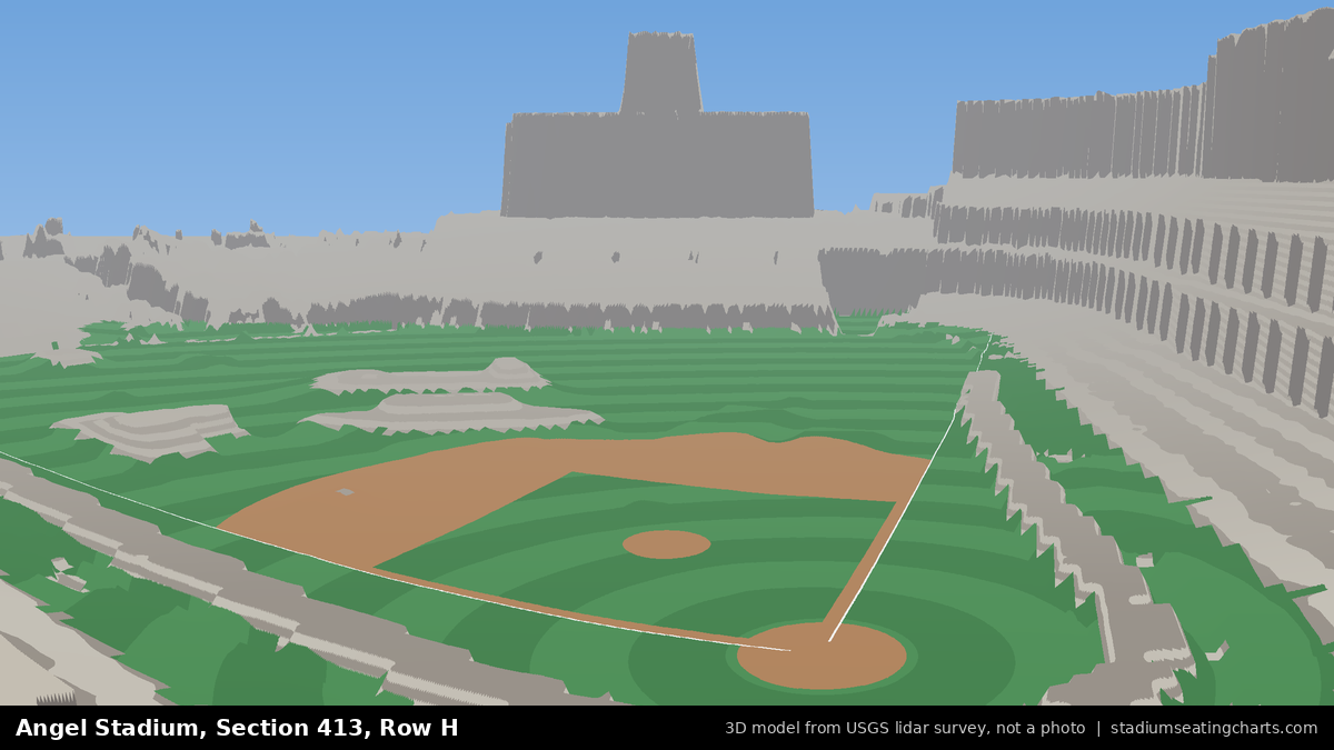 View from Angel Stadium Section 413, Row H, looking toward the pitcher's mound