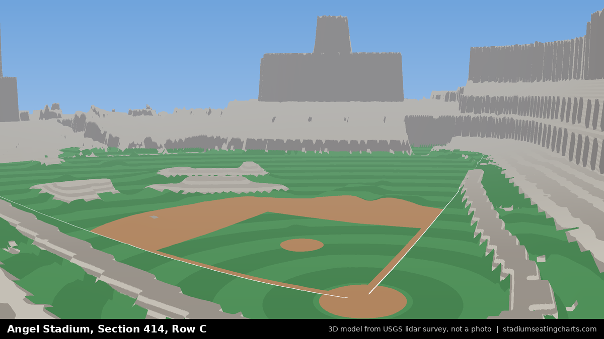 View from Angel Stadium Section 414, Row C, looking toward the pitcher's mound