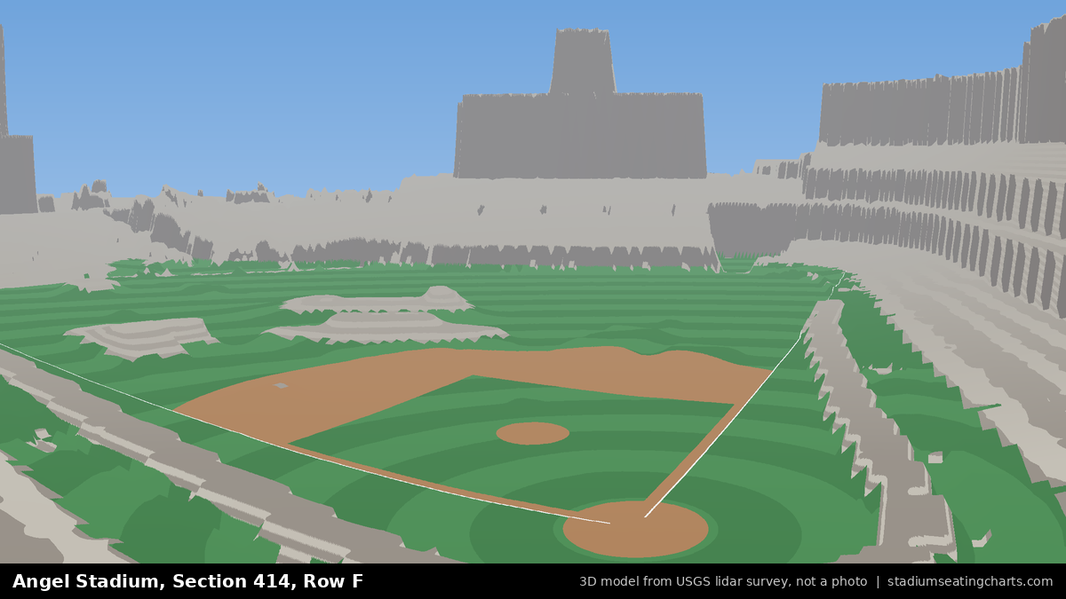 View from Angel Stadium Section 414, Row F, looking toward the pitcher's mound
