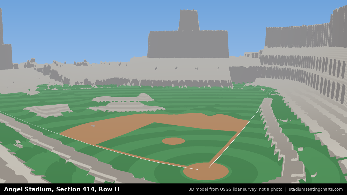 View from Angel Stadium Section 414, Row H, looking toward the pitcher's mound