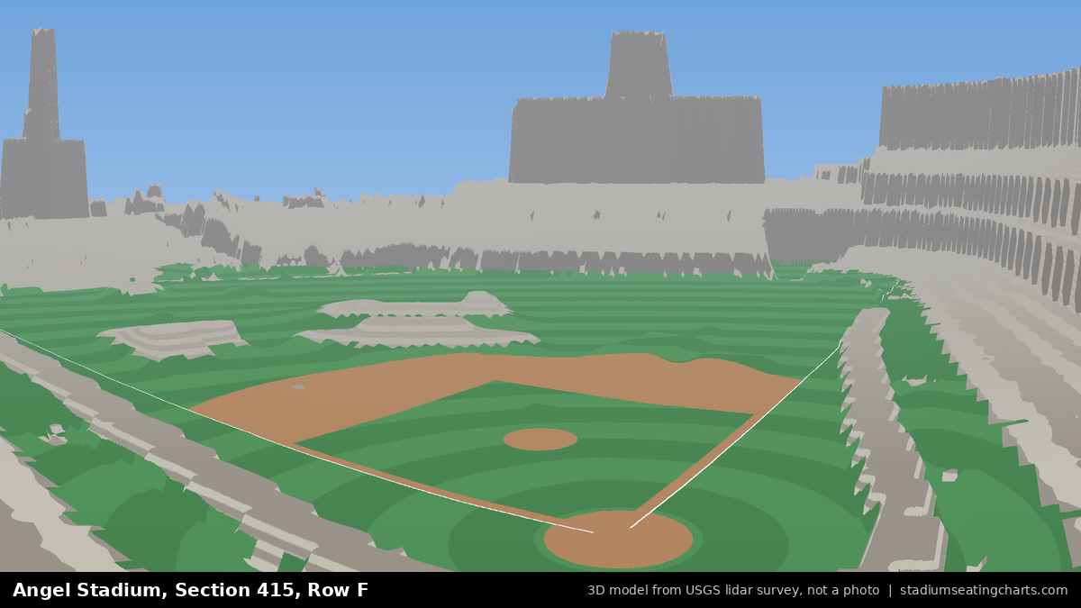 View from Angel Stadium Section 415, Row F, looking toward the pitcher's mound