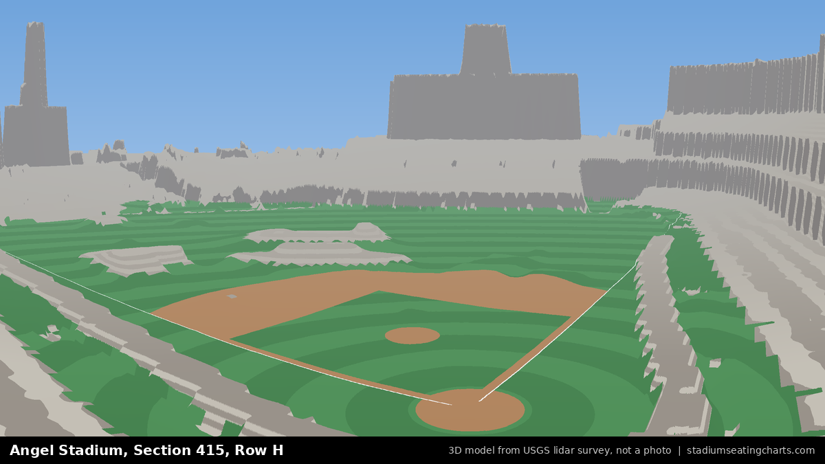 View from Angel Stadium Section 415, Row H, looking toward the pitcher's mound