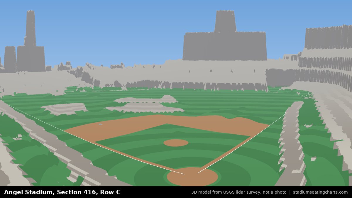 View from Angel Stadium Section 416, Row C, looking toward the pitcher's mound