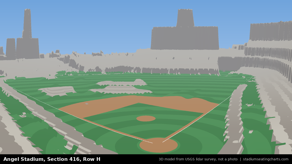 View from Angel Stadium Section 416, Row H, looking toward the pitcher's mound