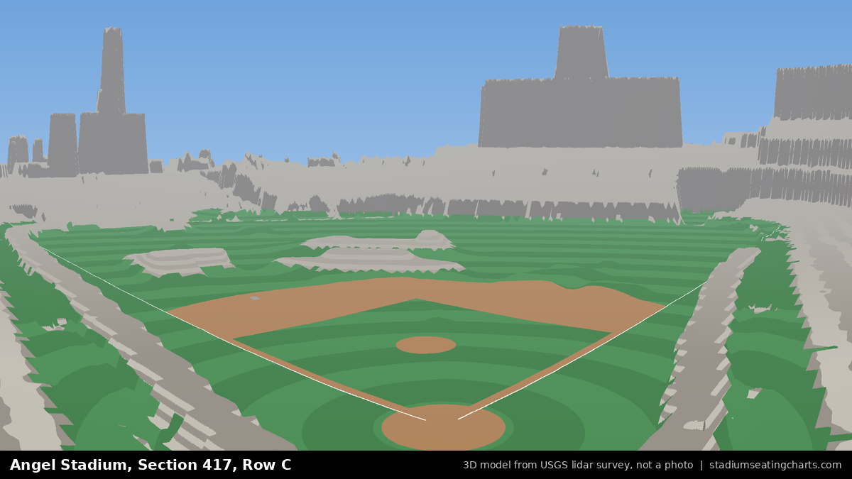 View from Angel Stadium Section 417, Row C, looking toward the pitcher's mound