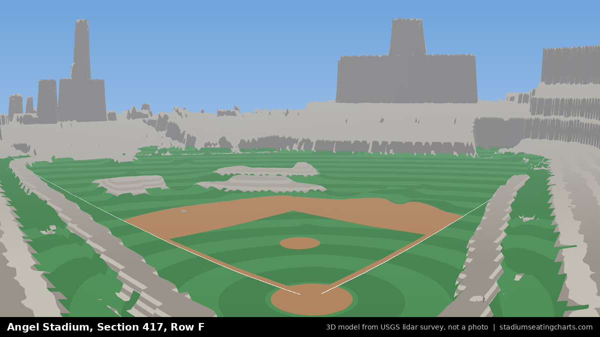 View from Angel Stadium Section 417, Row F, looking toward the pitcher's mound