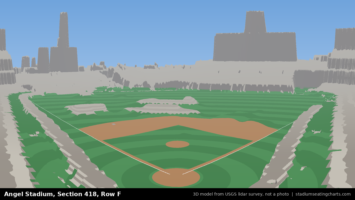 View from Angel Stadium Section 418, Row F, looking toward the pitcher's mound
