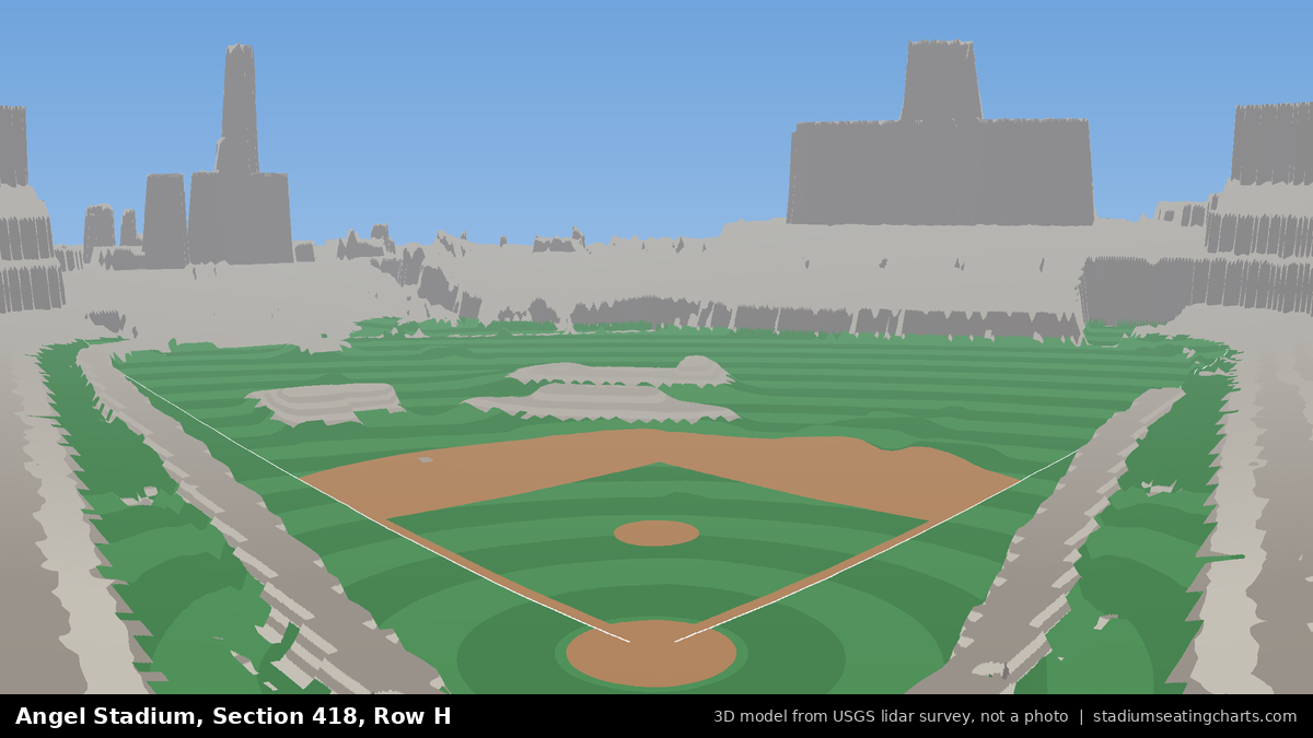 View from Angel Stadium Section 418, Row H, looking toward the pitcher's mound