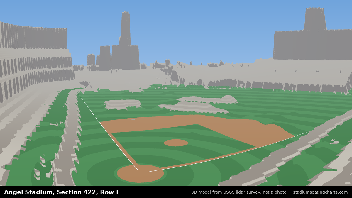 View from Angel Stadium Section 422, Row F, looking toward the pitcher's mound