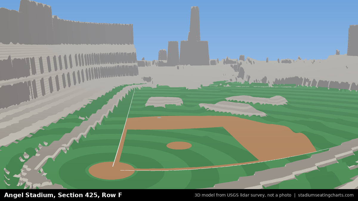 View from Angel Stadium Section 425, Row F, looking toward the pitcher's mound