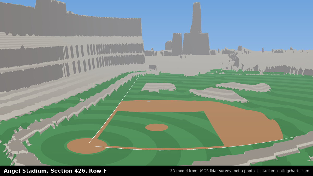 View from Angel Stadium Section 426, Row F, looking toward the pitcher's mound