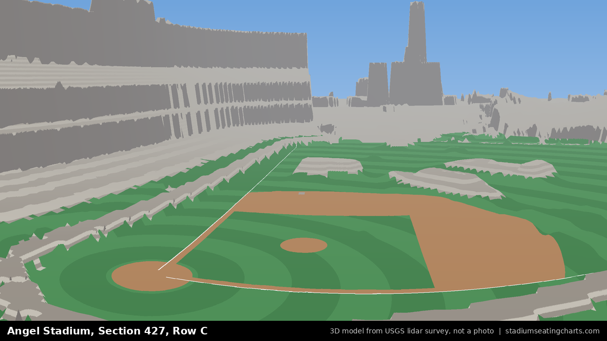 View from Angel Stadium Section 427, Row C, looking toward the pitcher's mound