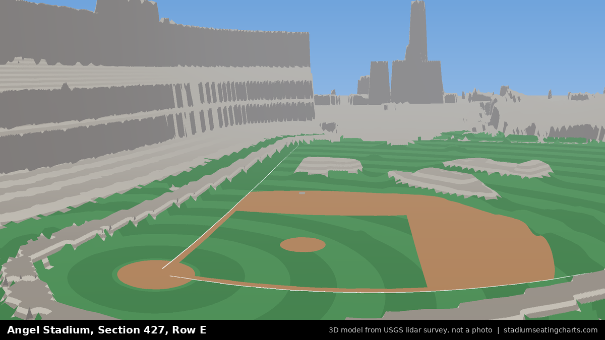 View from Angel Stadium Section 427, Row E, looking toward the pitcher's mound
