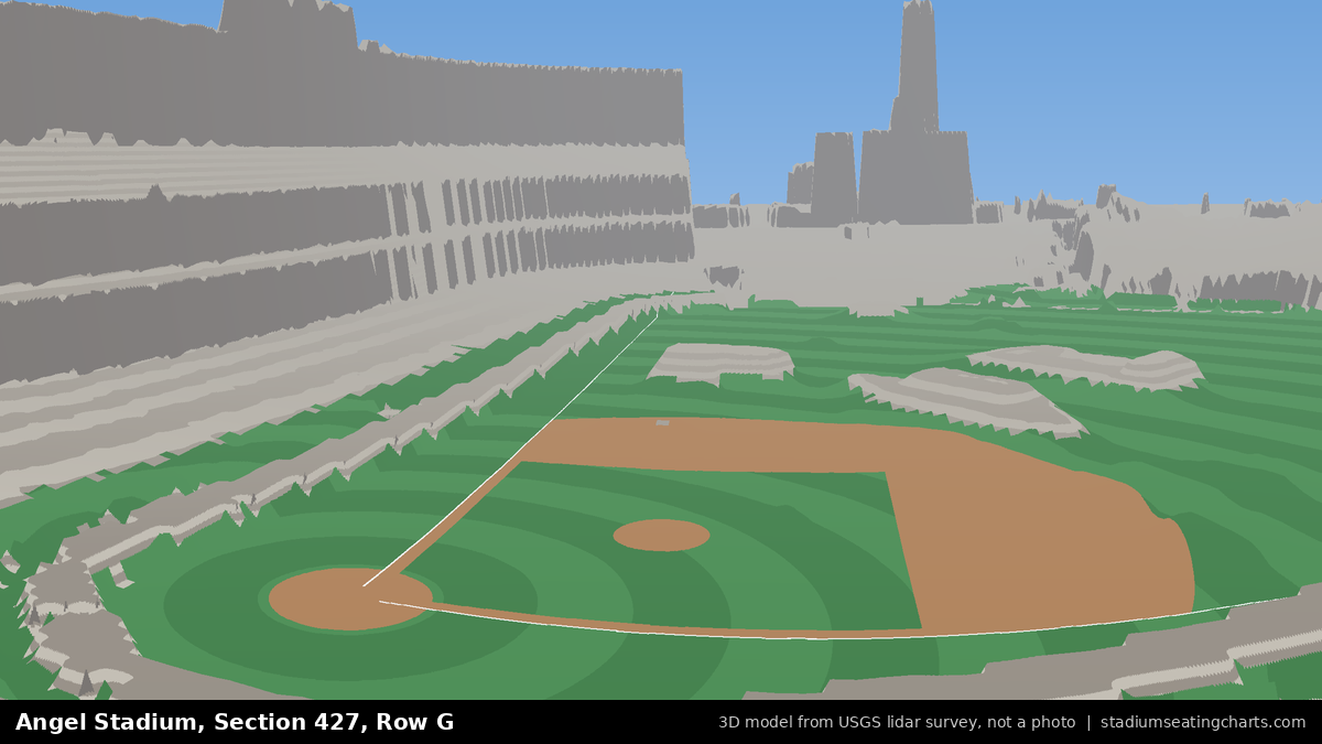 View from Angel Stadium Section 427, Row G, looking toward the pitcher's mound