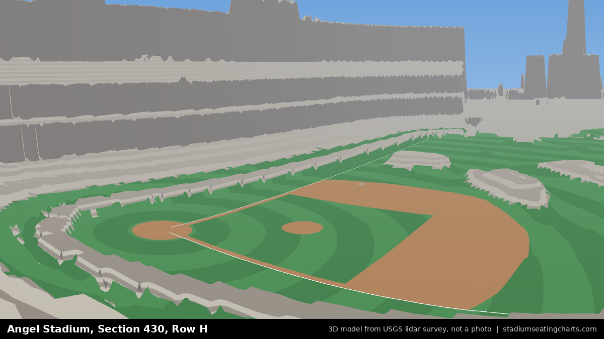 View from Angel Stadium Section 430, Row H, looking toward the pitcher's mound