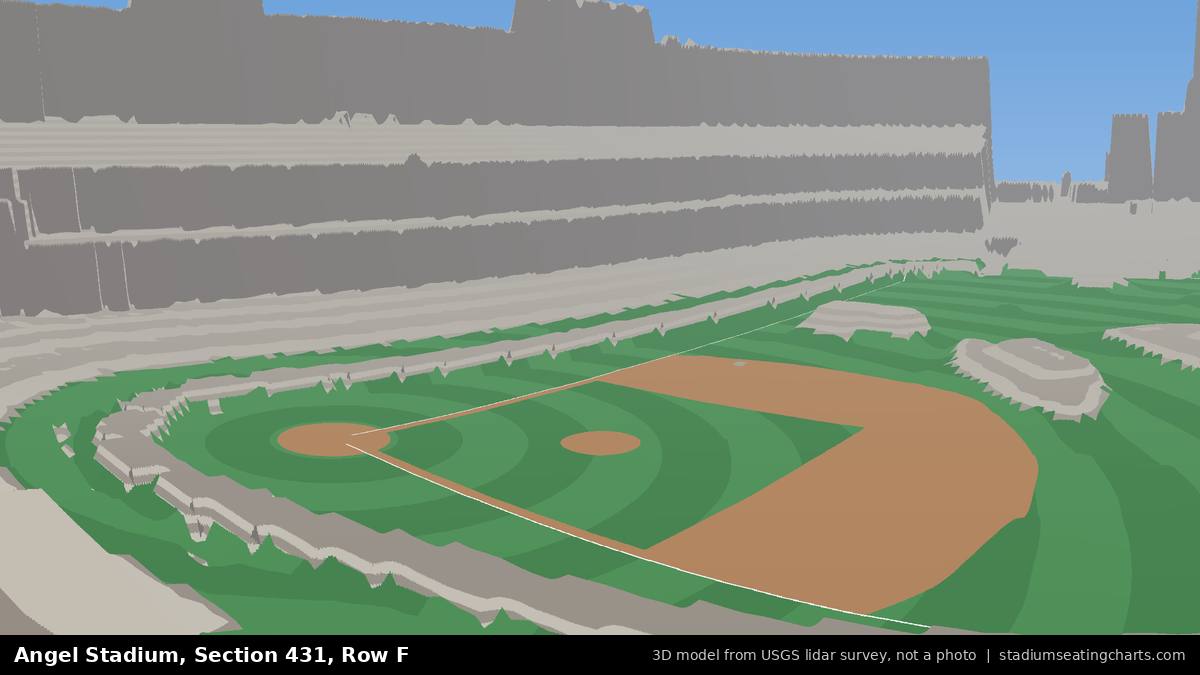 View from Angel Stadium Section 431, Row F, looking toward the pitcher's mound