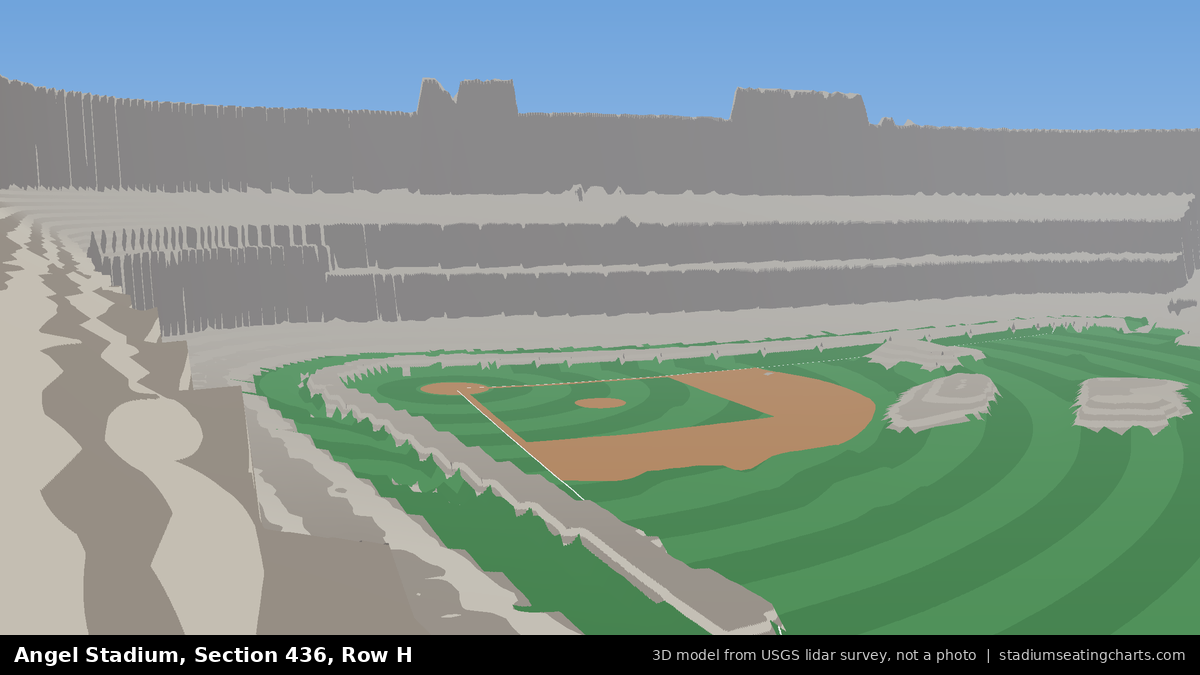 View from Angel Stadium Section 436, Row H, looking toward the pitcher's mound