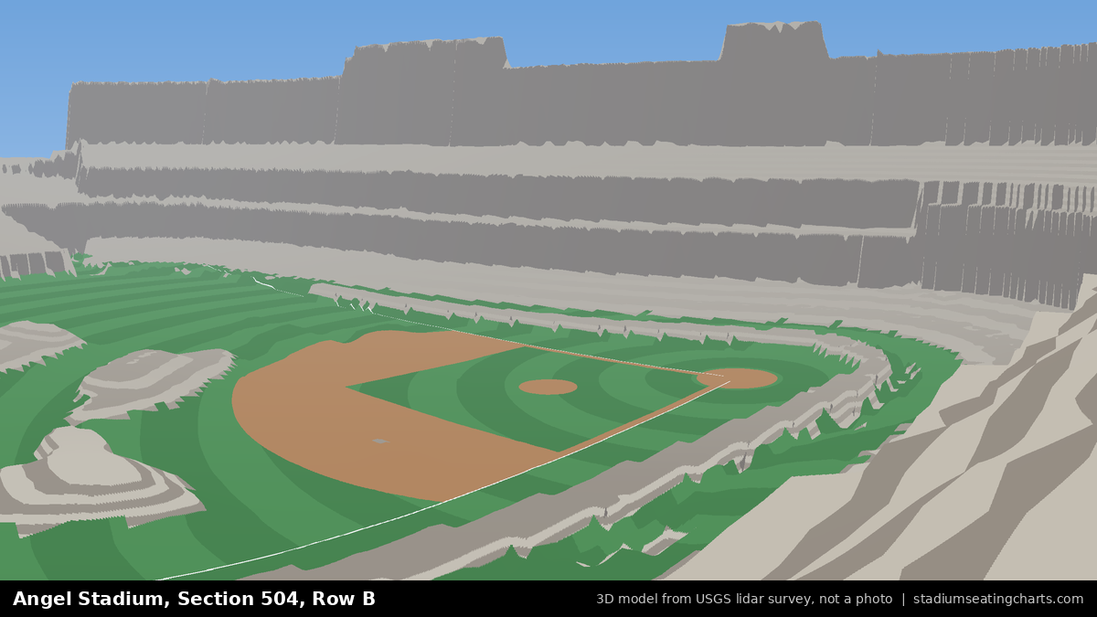 View from Angel Stadium Section 504, Row B, looking toward the pitcher's mound