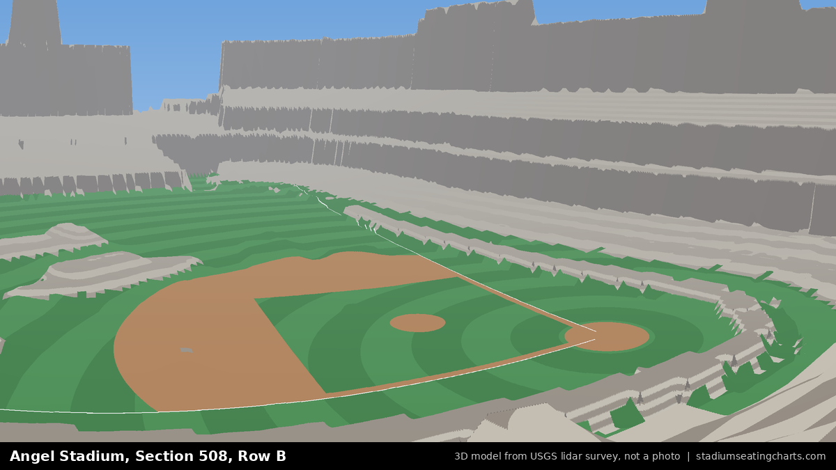View from Angel Stadium Section 508, Row B, looking toward the pitcher's mound
