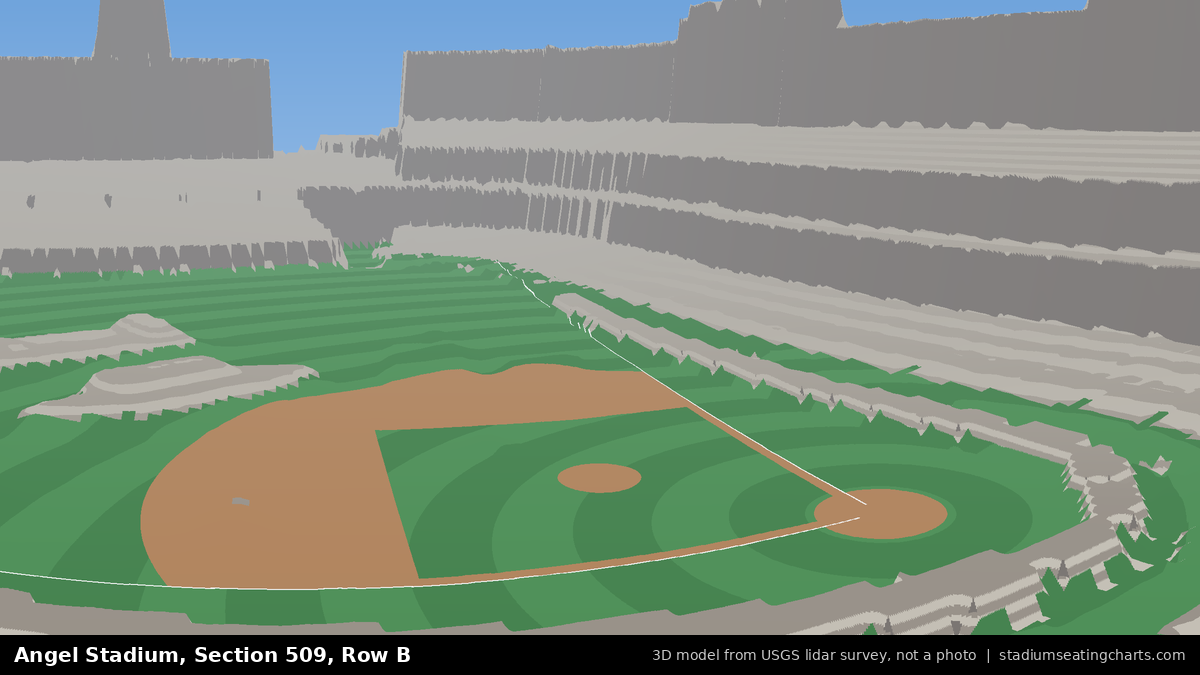 View from Angel Stadium Section 509, Row B, looking toward the pitcher's mound