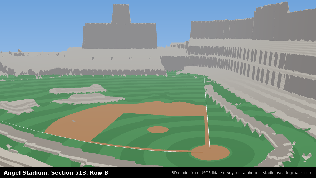 View from Angel Stadium Section 513, Row B, looking toward the pitcher's mound