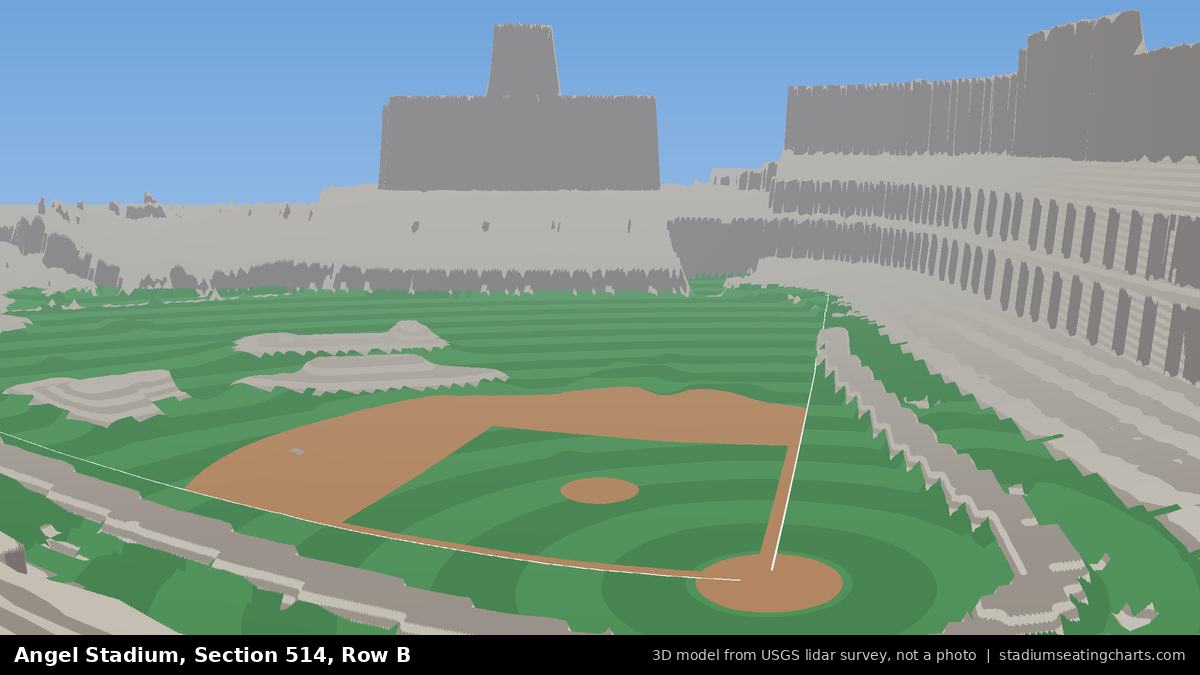 View from Angel Stadium Section 514, Row B, looking toward the pitcher's mound