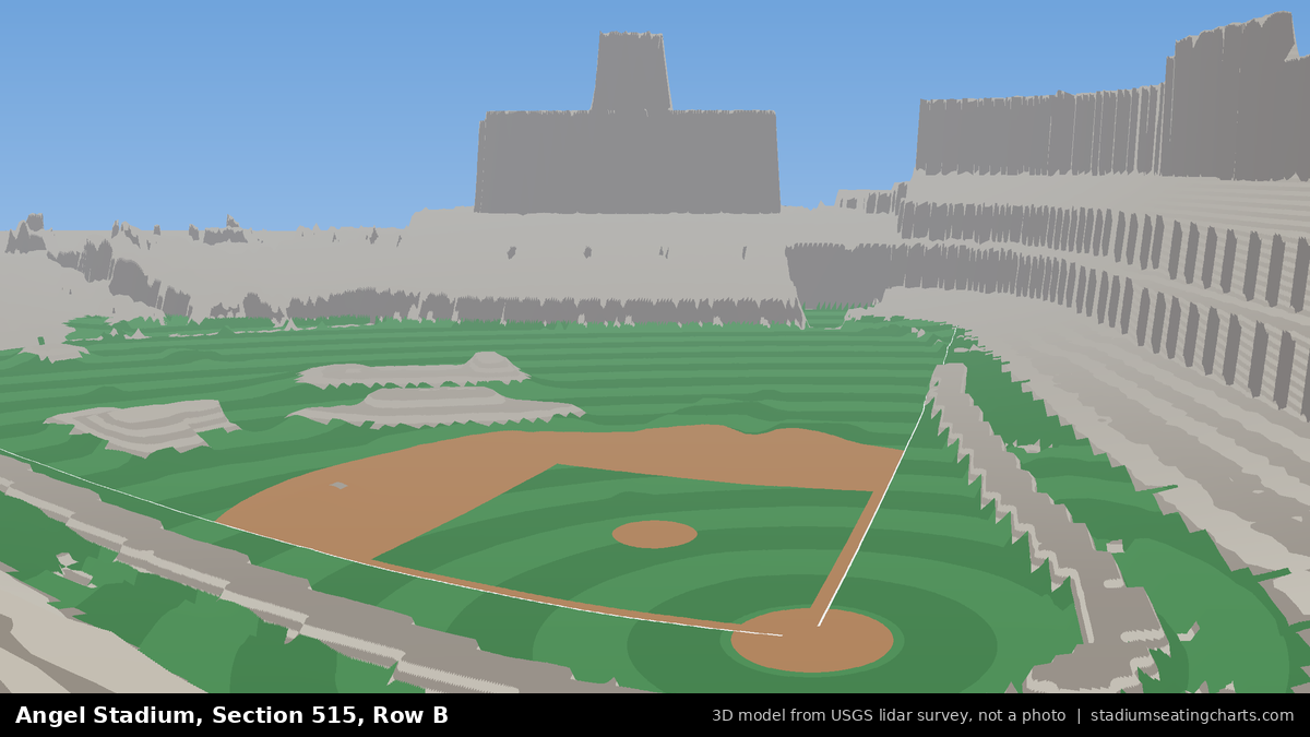 View from Angel Stadium Section 515, Row B, looking toward the pitcher's mound