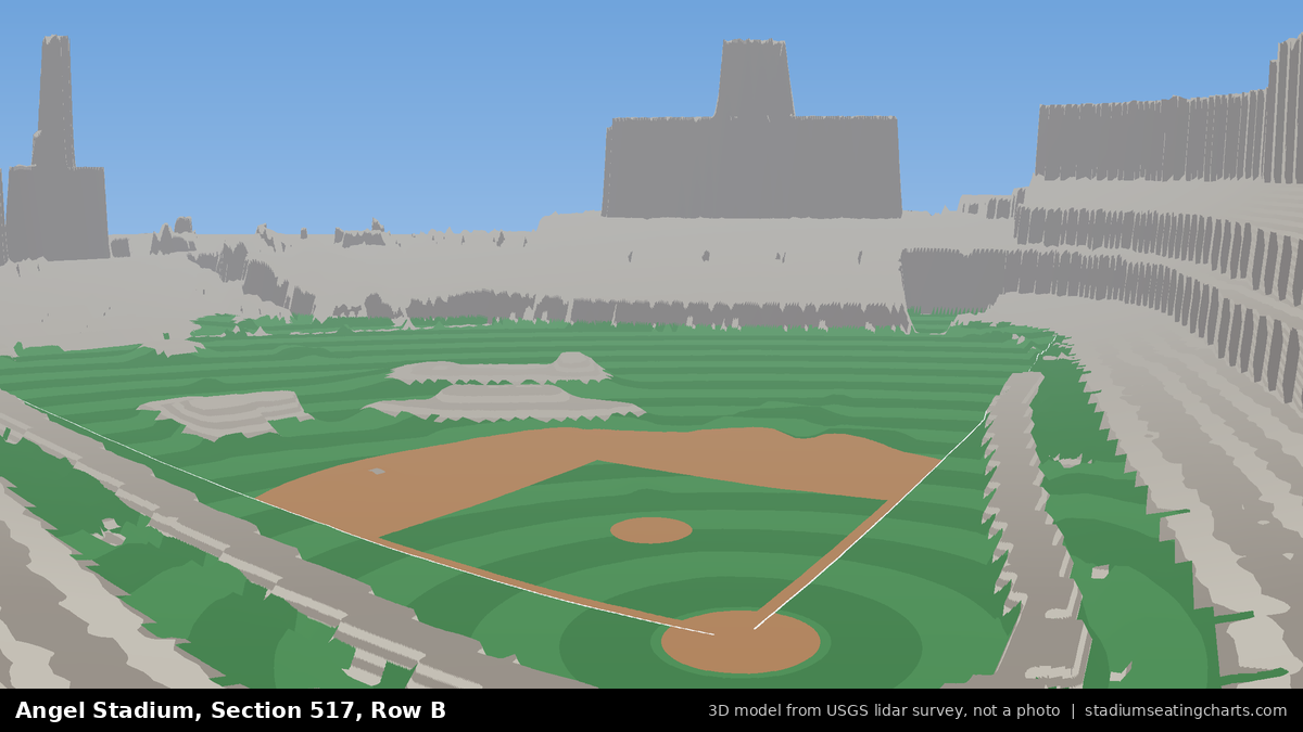 View from Angel Stadium Section 517, Row B, looking toward the pitcher's mound