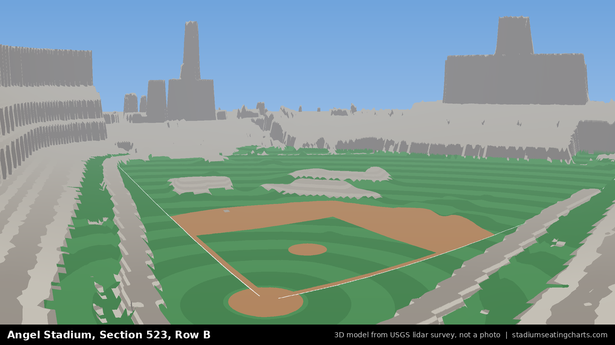 View from Angel Stadium Section 523, Row B, looking toward the pitcher's mound