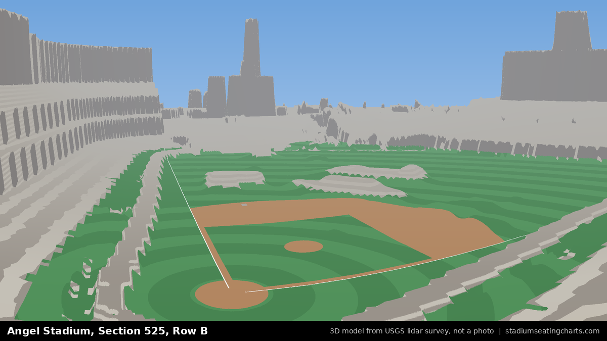 View from Angel Stadium Section 525, Row B, looking toward the pitcher's mound