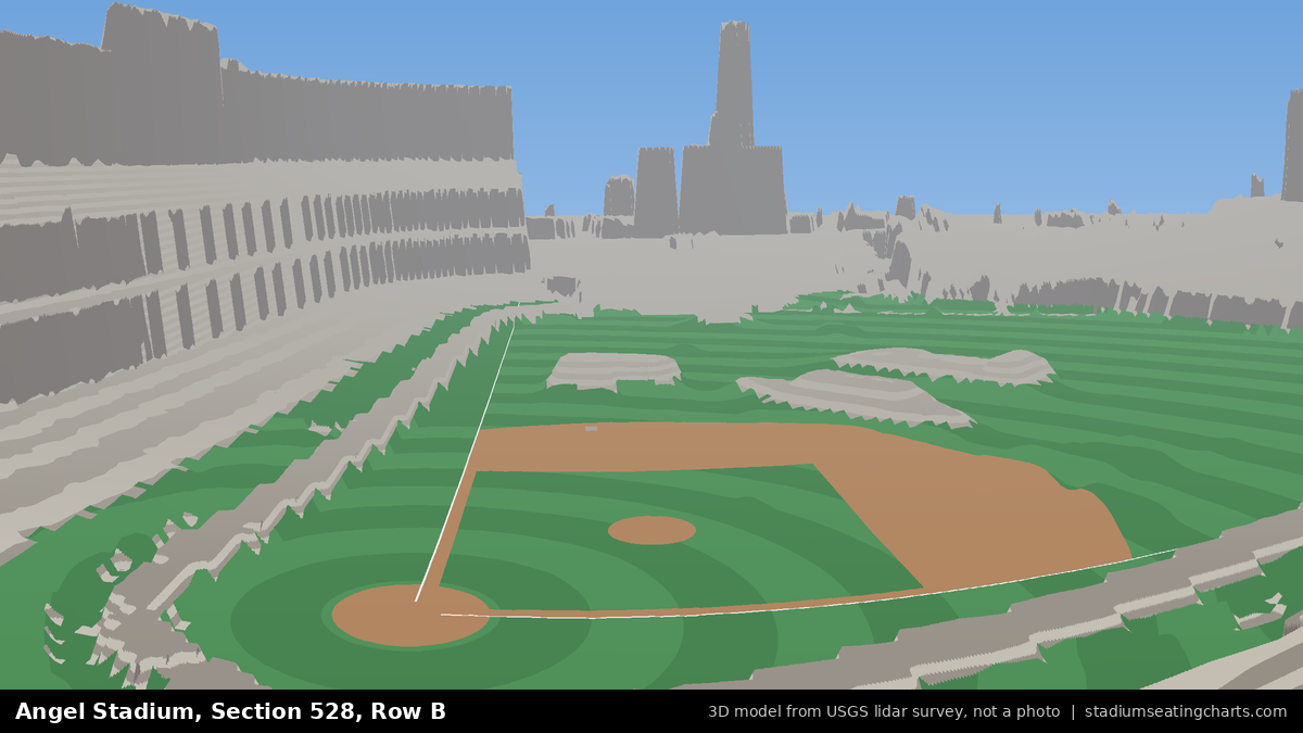 View from Angel Stadium Section 528, Row B, looking toward the pitcher's mound