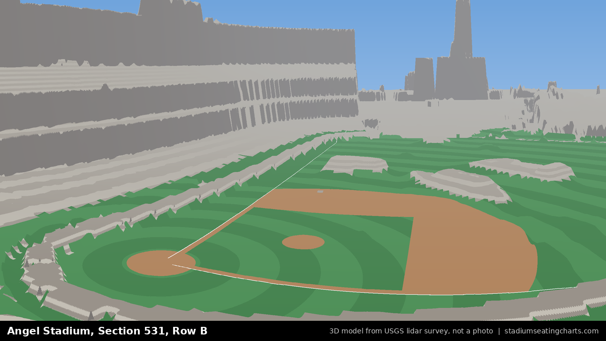 View from Angel Stadium Section 531, Row B, looking toward the pitcher's mound