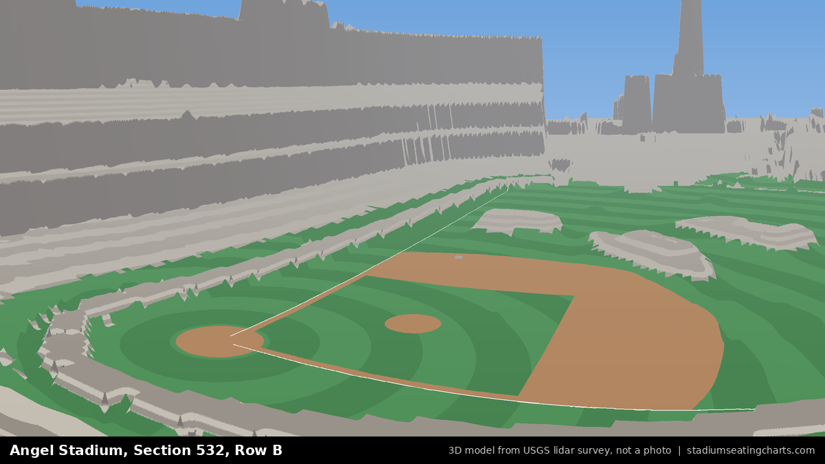 View from Angel Stadium Section 532, Row B, looking toward the pitcher's mound