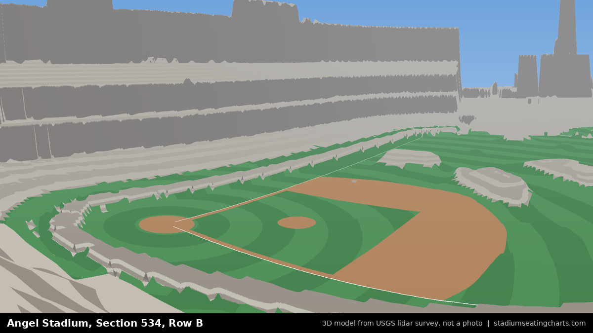 View from Angel Stadium Section 534, Row B, looking toward the pitcher's mound