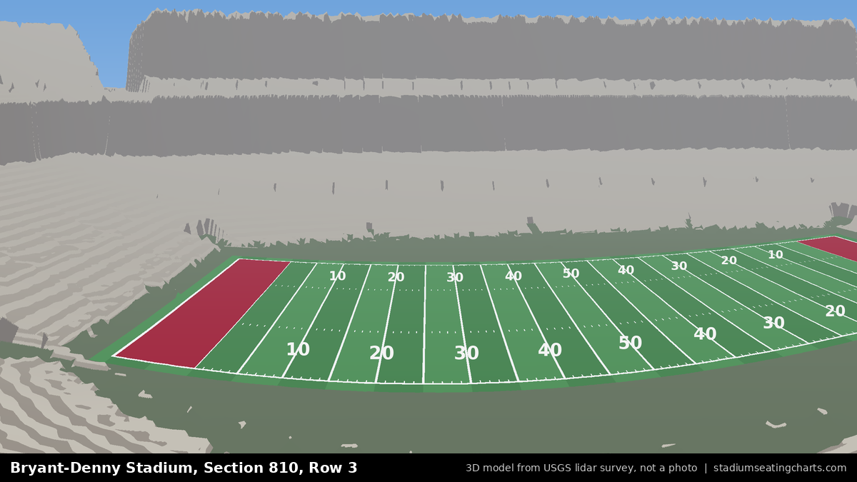 View from Bryant-Denny Stadium Section 810, Row 3, looking toward the field