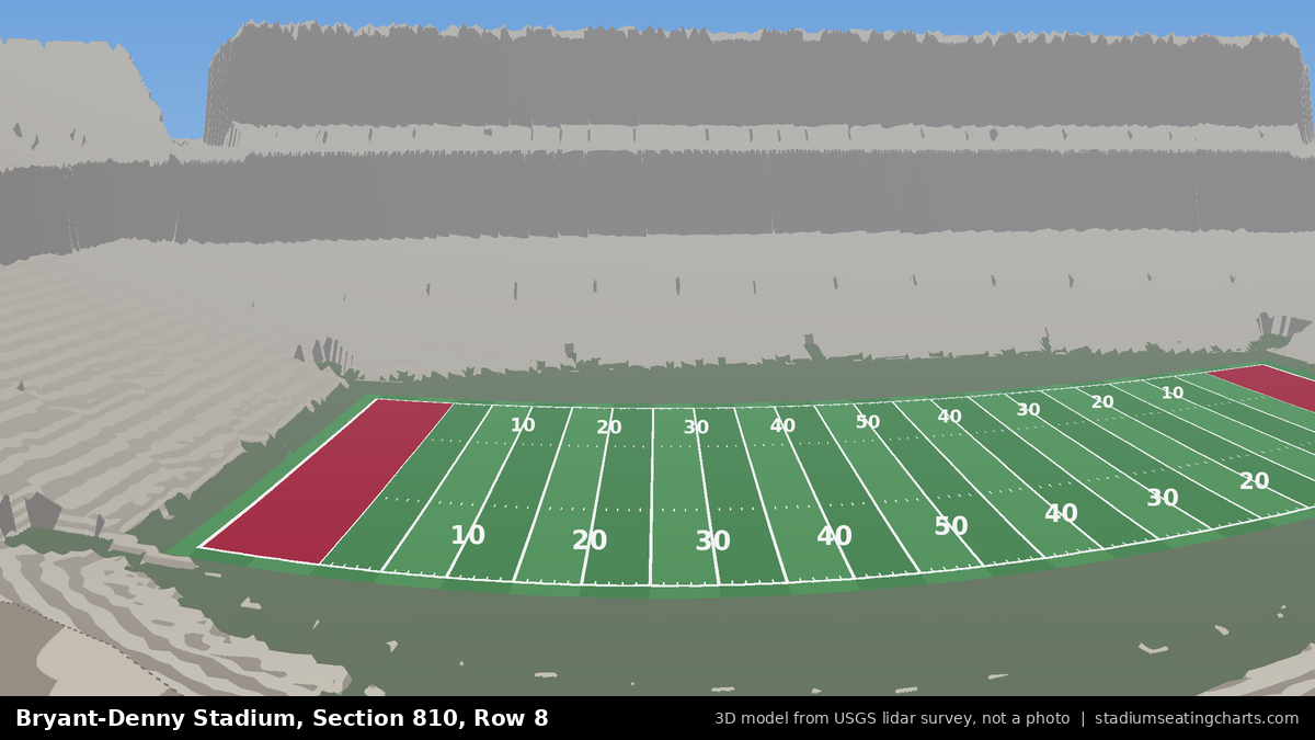 View from Bryant-Denny Stadium Section 810, Row 8, looking toward the field