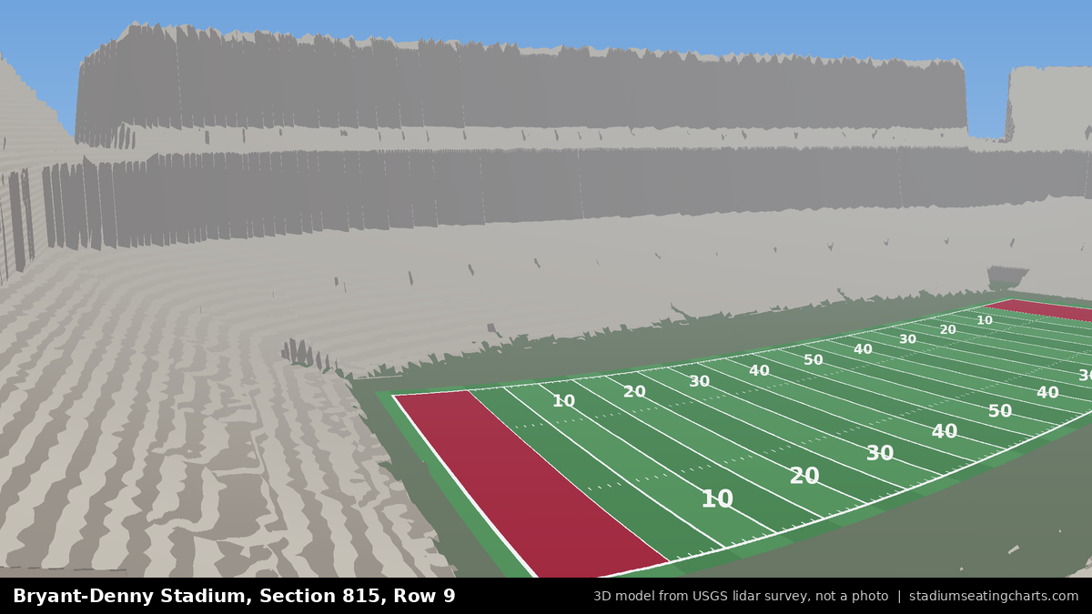 View from Bryant-Denny Stadium Section 815, Row 9, looking toward the field