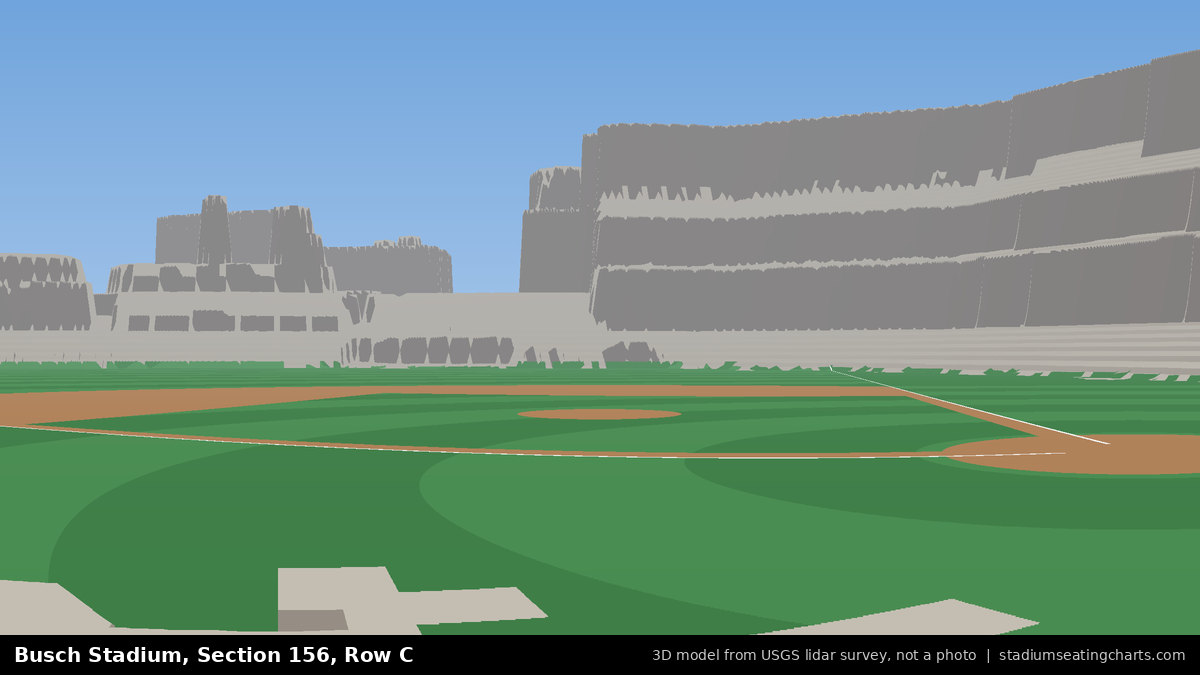 View from Busch Stadium Section 156, Row C, looking toward the pitcher's mound
