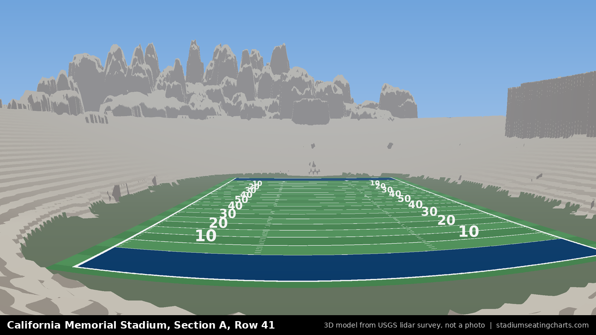 View from California Memorial Stadium Section A, Row 41, looking toward the field