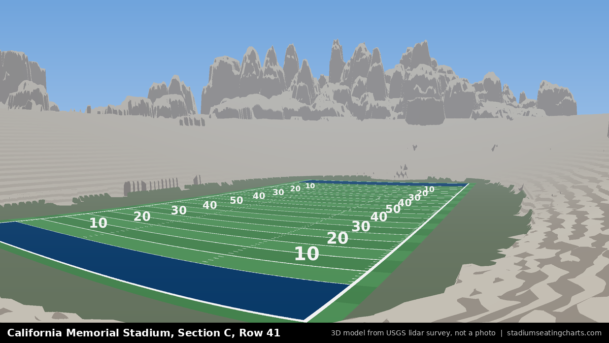 View from California Memorial Stadium Section C, Row 41, looking toward the field