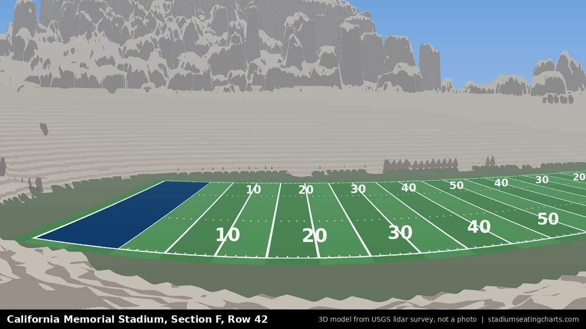 View from California Memorial Stadium Section F, Row 42, looking toward the field