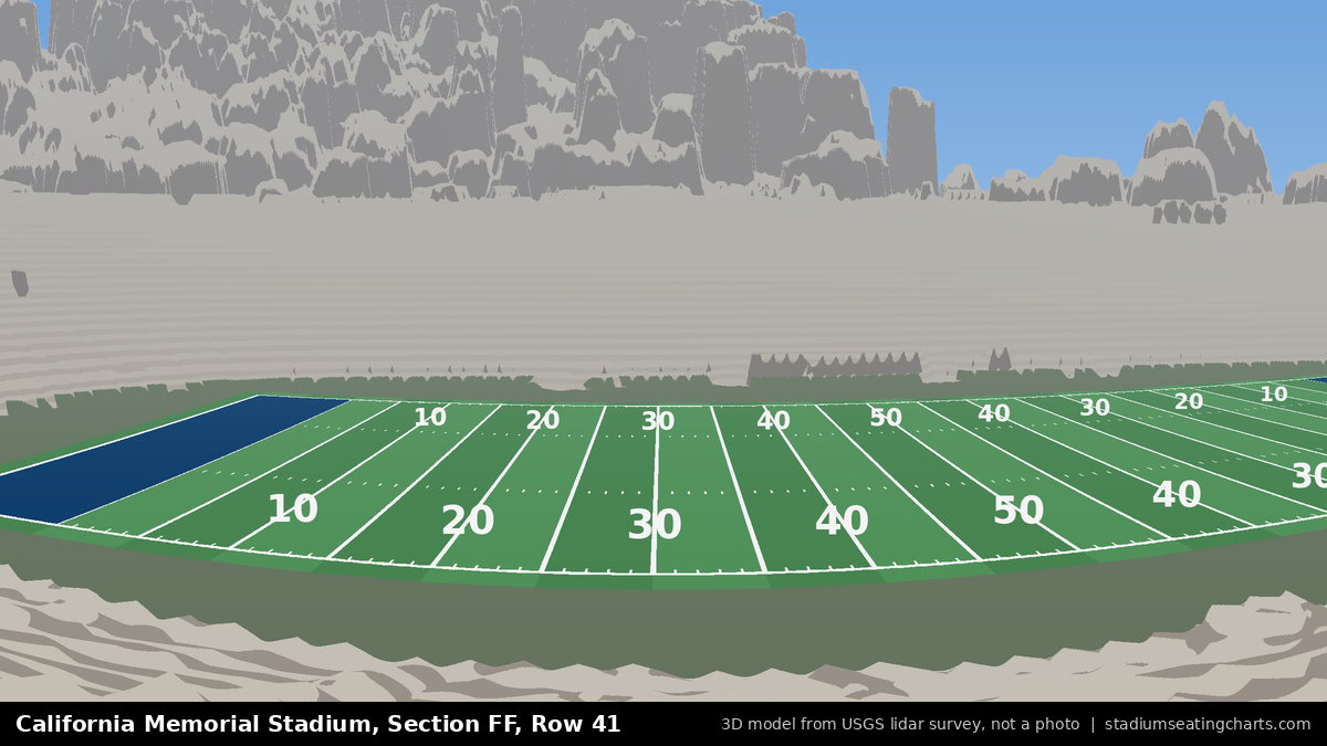 View from California Memorial Stadium Section FF, Row 41, looking toward the field
