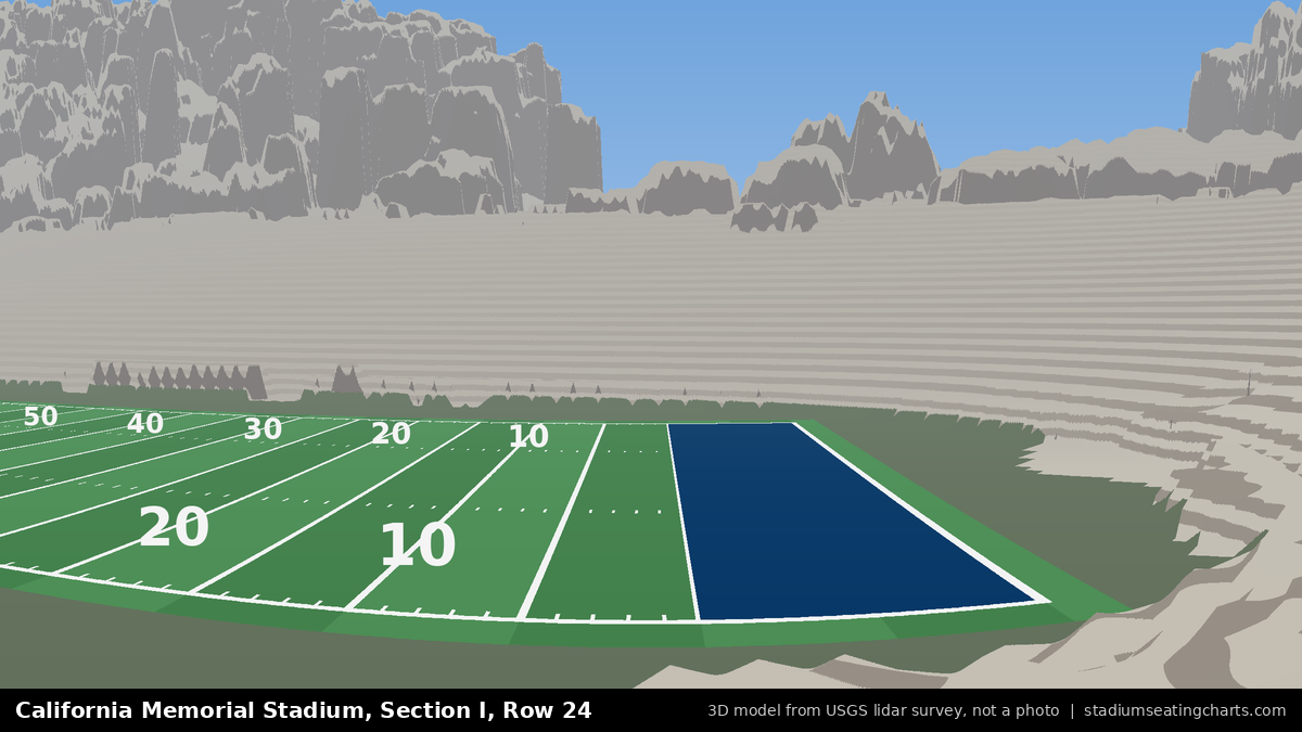 View from California Memorial Stadium Section I, Row 24, looking toward the field