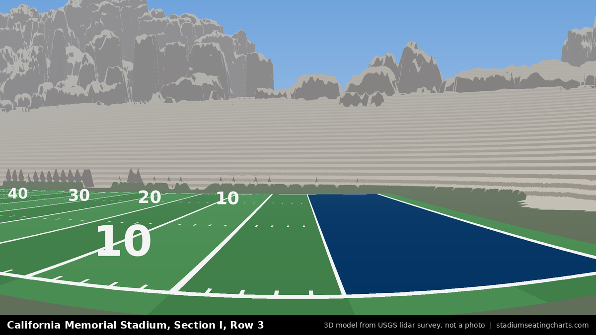 View from California Memorial Stadium Section I, Row 3, looking toward the field